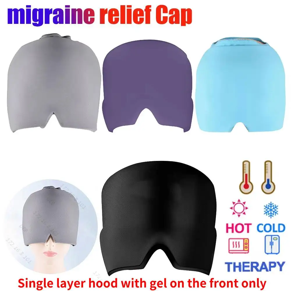 Couvre-chef de soulagement de la Migraine, capuchon de glace en Gel, capuchon de thérapie par compresse froide, paquet d'enveloppe de tête de glace, masque pour les yeux pour soulager la pression et