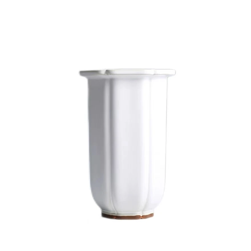 Jun Kiln Official Porcelain White Matte Texture Medium Size Home Decorative Flower Pot Practical Model Master Wen Chaoyang