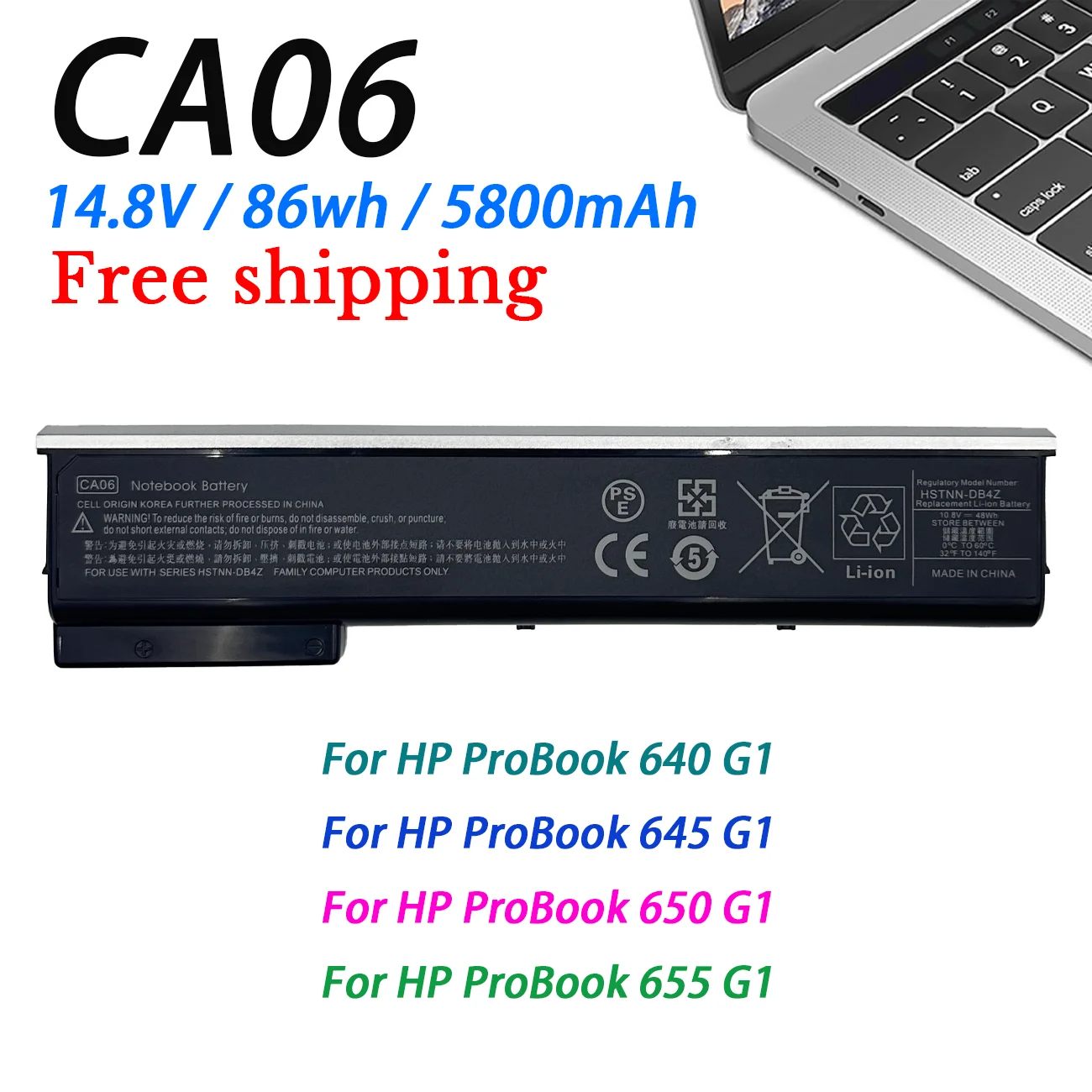 

CA06 Laptop battery For HP ProBook 640 645 650 655 G1 HSTNN-IB4W HSTNN-LB4X HSTNN-I15C-4 HSTNN-I16C 718755-001 718677-421