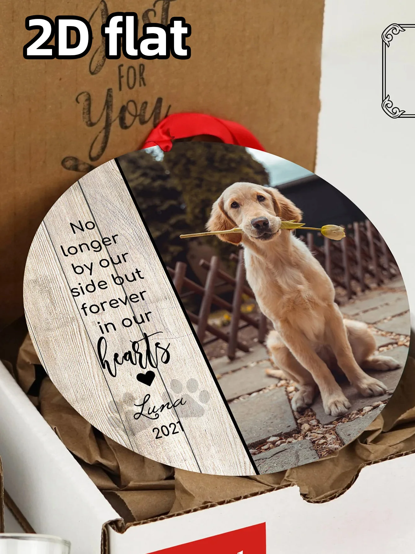 زخرفة تذكارية لعيد الميلاد التذكاري للحيوانات الأليفة - هدية معاطف للكلاب مخصصة - زخرفة صور مخصصة لشجرة العطلات والحيوانات الأليفة #4