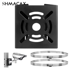 Street Light Pole Mount Holder Small Universal Joint Pole Column Holding Monitoring Bracket Camcorder Back Stand Iron Hoop Plate