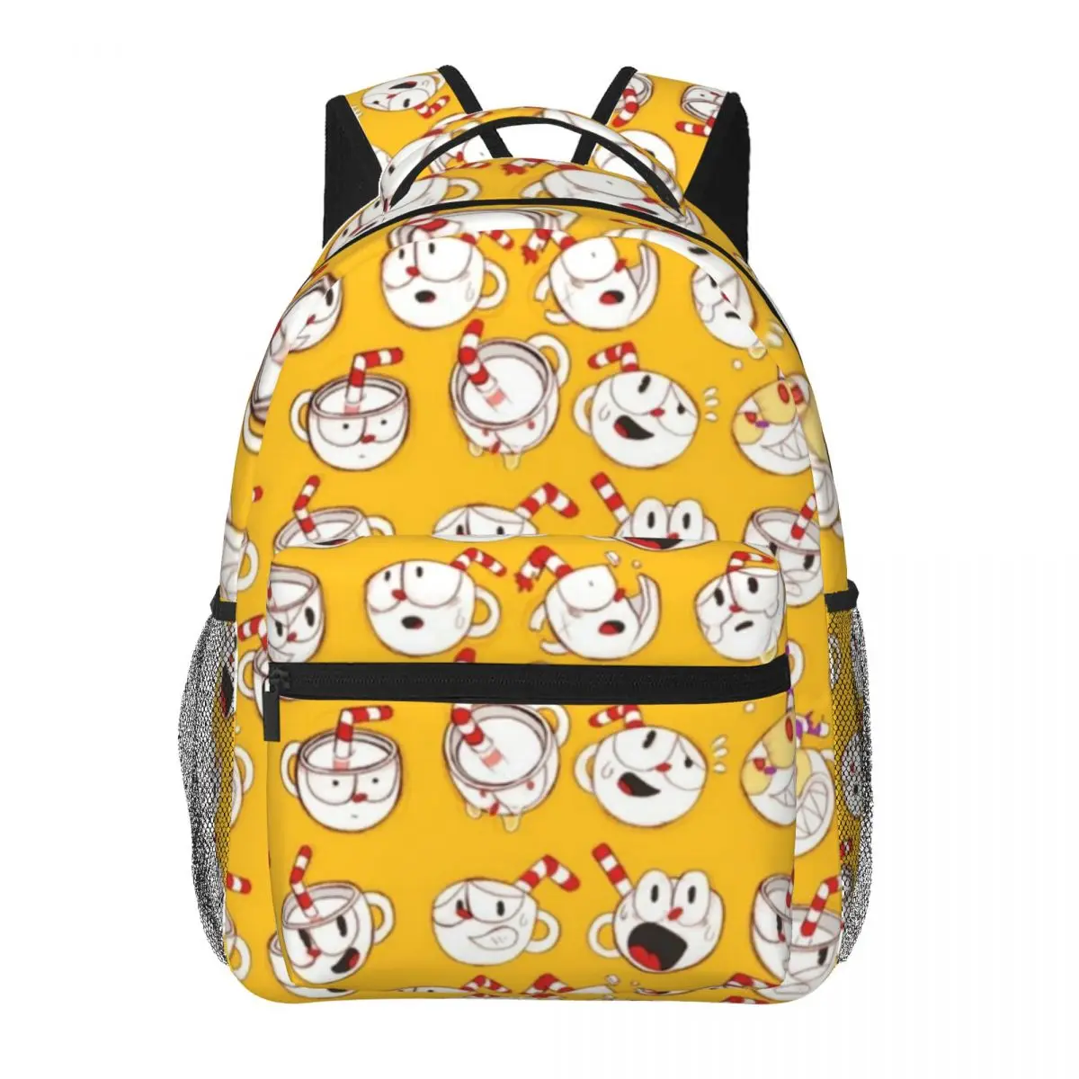 Cuphead Pattern Graphic Backpacks Boys Girls Bookbag Children School Bags Cartoon Laptop Rucksack Shoulder Bag Large Capacity