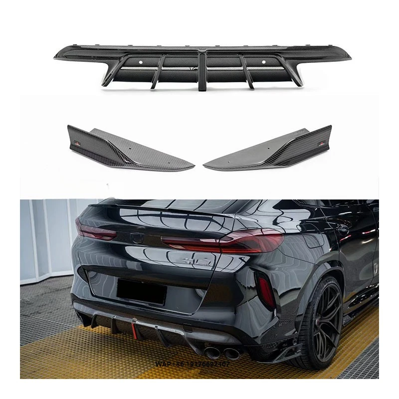 

For 2020-2023 forBMW X5M X6M F95 F96 Carbon Fiber Rear Lip Corner Bumper New Condition with Exhaust Cut-Outs