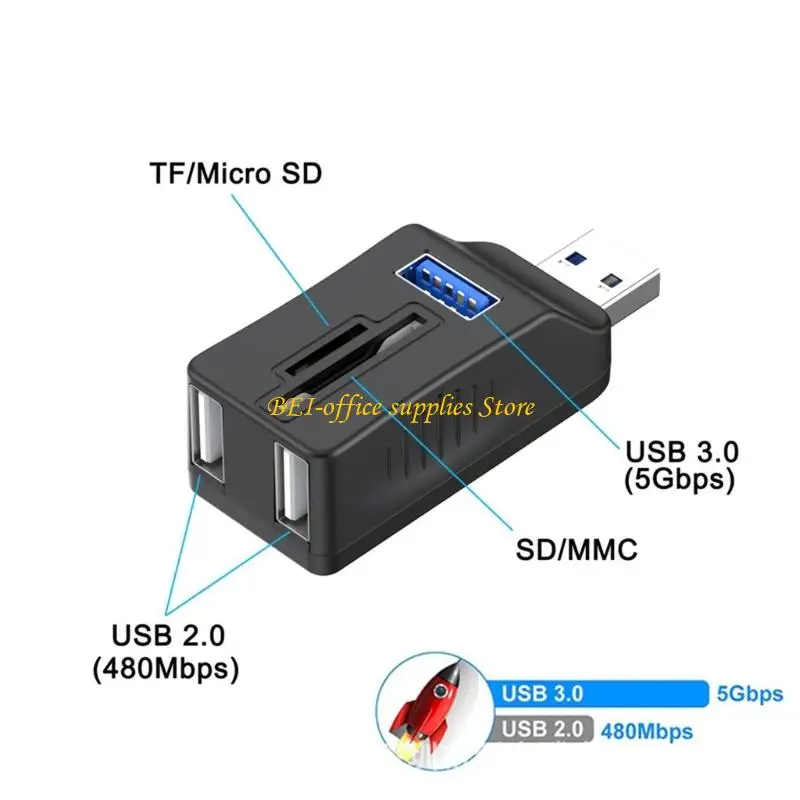 

A9LC 5 Port USB3.0/USB2.0+Тип C Reader Reader USB3.0 USB2.0 Card 5 в 1 Адаптер.