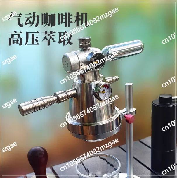 Mesin Kopi Pneumatik Portabel untuk Berkemah, Set Ekstraksi Espresso Tanpa Listrik, Dapat Dilepas, 10bar, Mesin Kopi Luar Ruangan