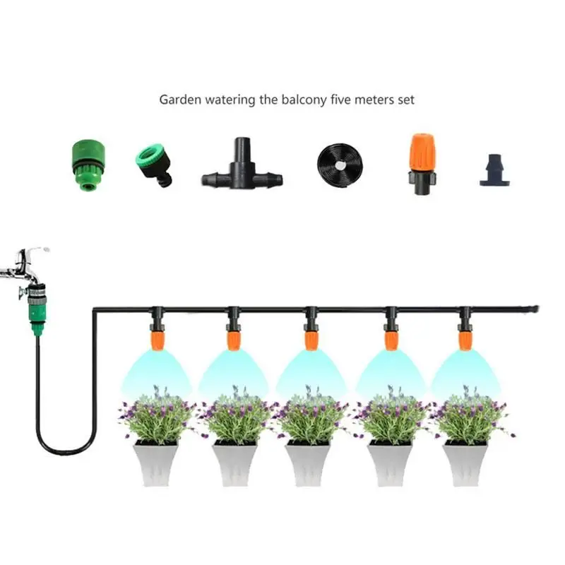 5M-20M Garden Drip Irrigation Kit Mist Cooling Automatic Irrigation Micro Mist Spray Cooling System Misting Garden Watering Kit