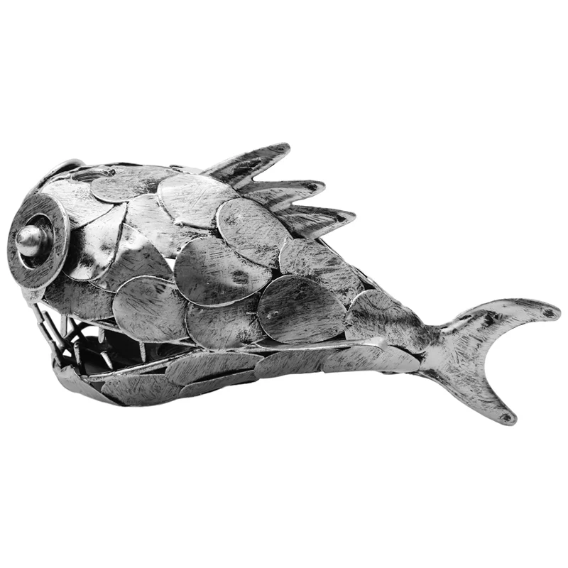 

A07F-Angler Fish Lamp USB Rechargeable Desktop Metal Light Handmade Craft Home Living Room Decoration