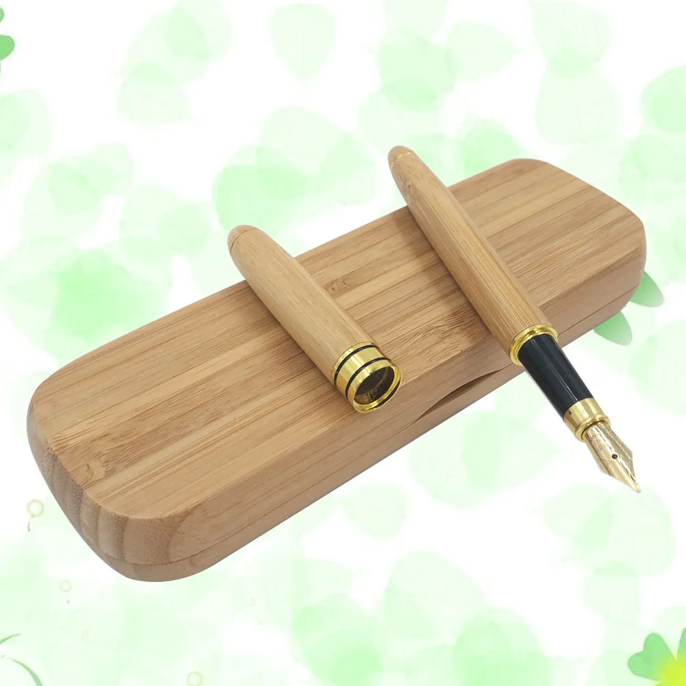 

Bamboo Fountain Pen Set with Elegant Gift Case Stylish Writing Instrument for Birthday Anniversary Father's Day Graduation