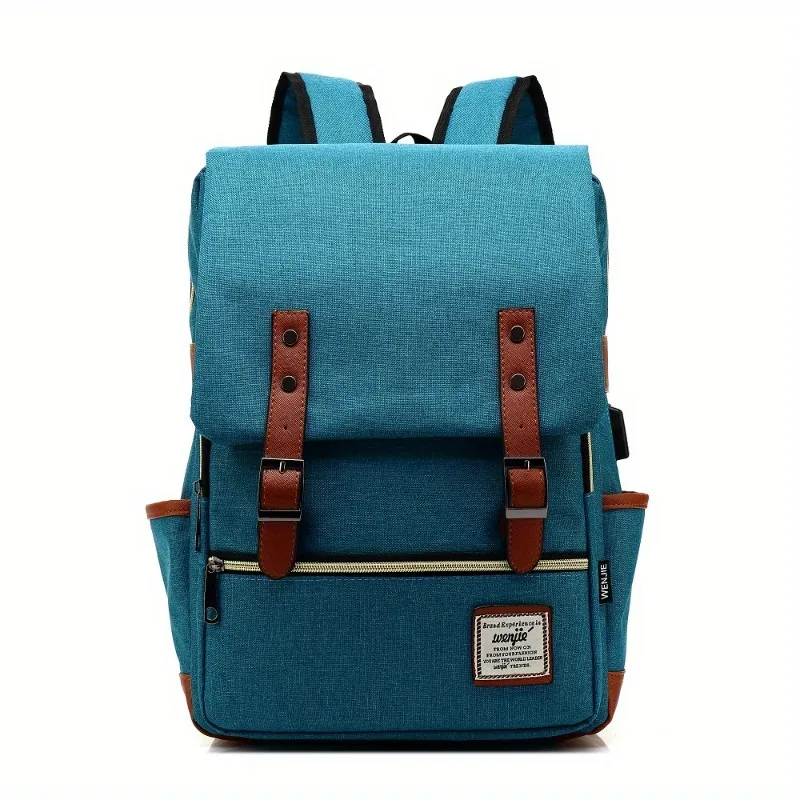 New Personalized Retro Men's and Women's Outdoor Canvas Large Travel Backpack, Zipper Closure, Solid Color Fashionable Backpacks