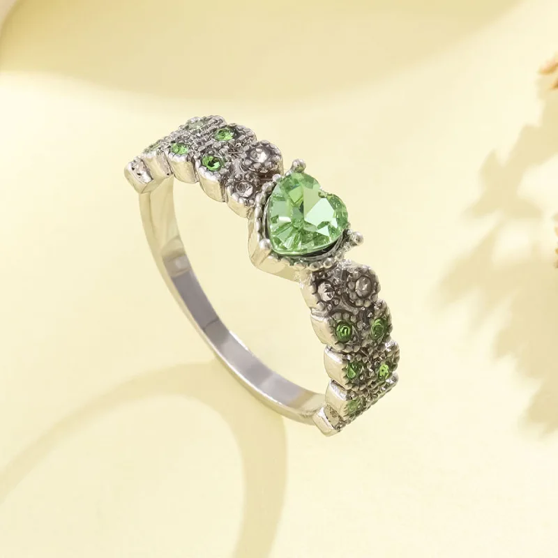 

Autumn and Winter New Exquisite Women's Fashion Colored Leaf Heart shaped Ring Noble Princess Engagement Wedding Ring Jewelry