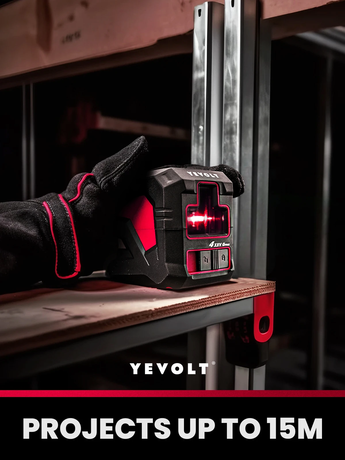 Imagem -05 - Yevolt Red Laser Level Kit Auto-nivelamento Ferramentas de Construção Suporte Magnético Base Rotativa Linha Cruzada Linhas Yvrll4xs2b1-b