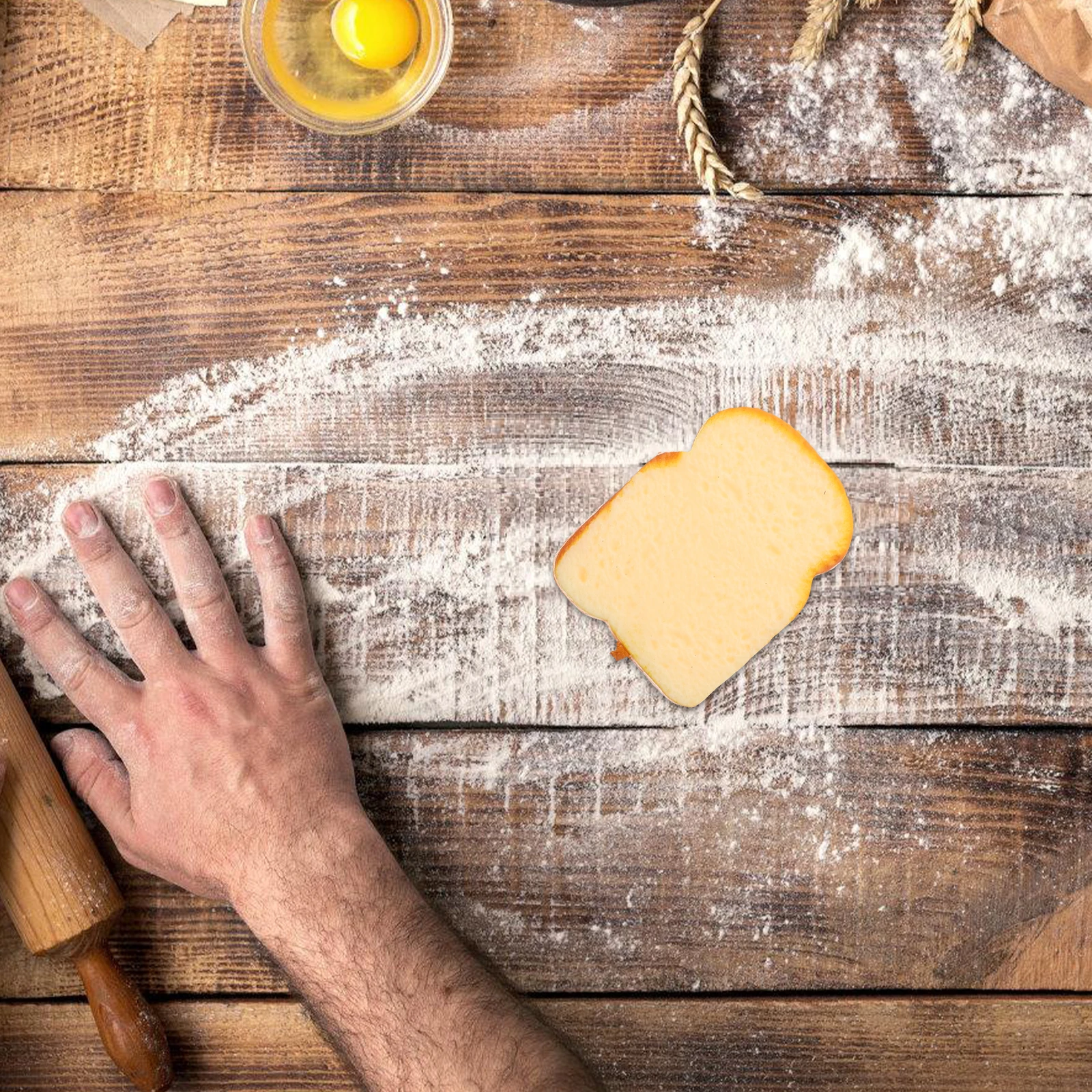 10 Pcs Simulation Toast Slice Realistic Faux Bread Party Decorations Miniature Food Display Prop Craft Resin Model Ornament Play