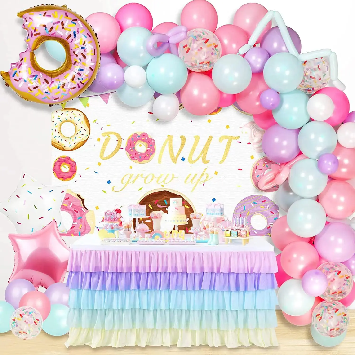 

1Set Donut Candy Balloons Pink Donuts Ice Cream Balloon Set for Baby Shower Girl's Birthday