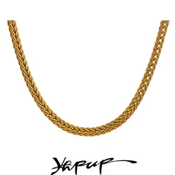 Yhpup 18k PVD Waterproof Plated Stainless Steel Stylish Chain Necklace Bracelet Bangle Water Resistant Fashion Jewelry Set Gift