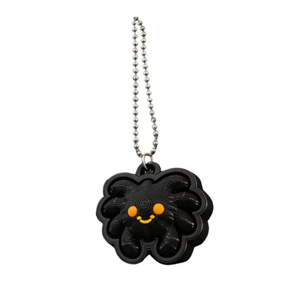 3D Printed Fidget Keychain Silent Clicking Portable Clicker Fidget Sensory Stimulation Cat/Spider Shape Pressable Clicker