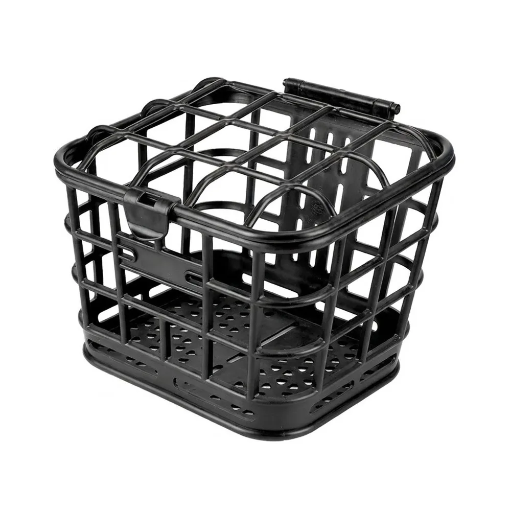 AliExpress NONE New Black Bike Front Basket Detachable Hollow Storage Bag Plastic With Lid Carrier Bag Cycling Accessories