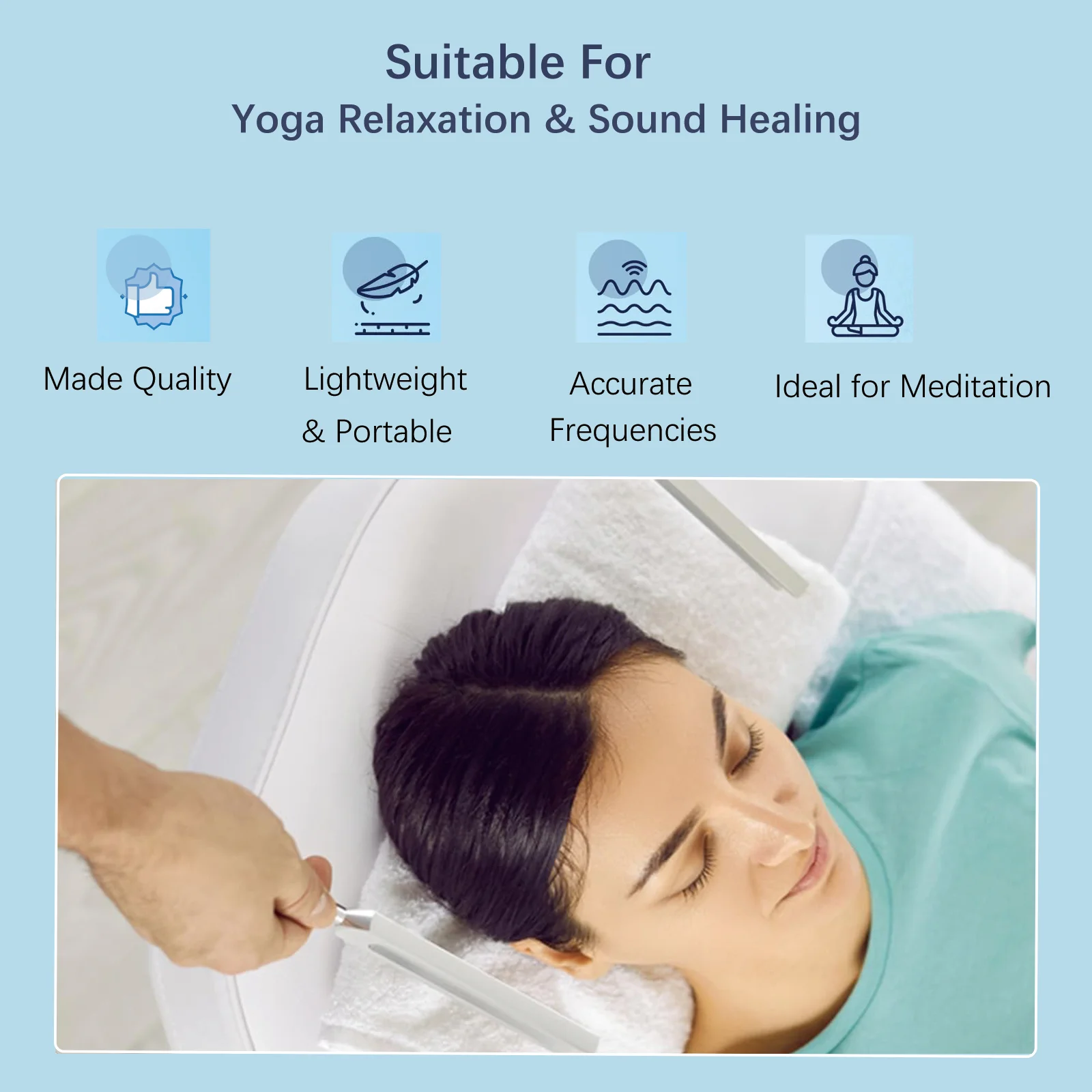 Miwayer 432Hz Tuning Fork Set with Mallet Bag Cloth, Sound Healing for Chakra Balance Stress Relief Relaxation
