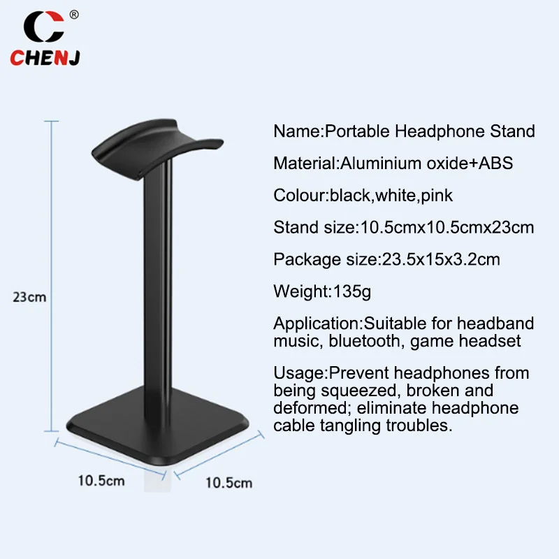 Portable Headphone Stand Headset Holder Earphone Stand With Aluminum Supporting Bar Accessories For All Headphones Size