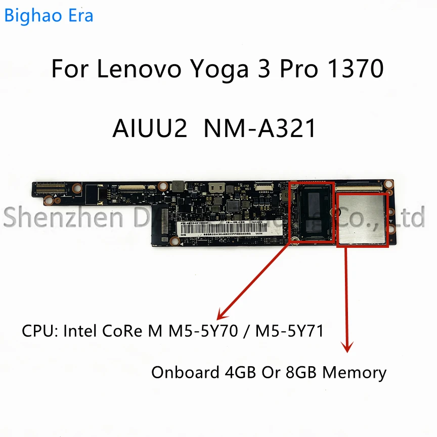 AIUU2 NM-A321 For Lenovo Yoga 3 Pro 1370 Laptop Motherboard With CoRe M5 CPU 4GB/8GB Memory Fru:5B20H30464 5B20H30467 100% Work