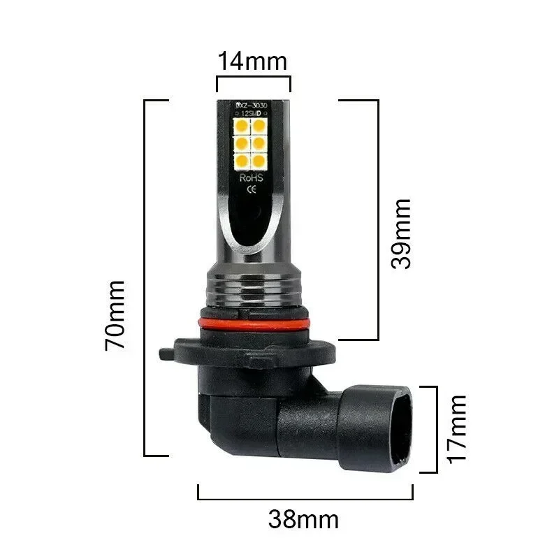 2db 9006 HB4 Köd Világítás izzó 3030SMD 3000K Arany- Elsárgul autó vezetés Futóverseny Villanyégő automat leds ligh Egyenáram 9-32V Köd ligh Első lámpa