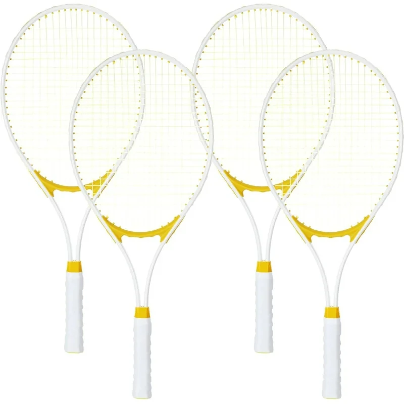 AQLiliful 4 Pcs Rackets Adults 27 Inch Racquets Lightweight Tennis Rackets Bulk for Women Men Tennis Training and Beginners