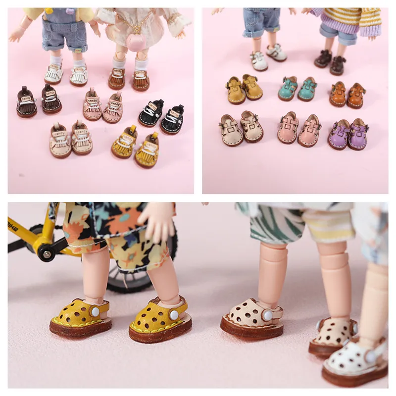 

New Ob11 Handmade Shoes 1/12 Bjd Shoes Italian Cow Shoes Sandals Holala Boots Doll Accessories Body9, Gsc, Ddf, Ymy, Obitsu 11,