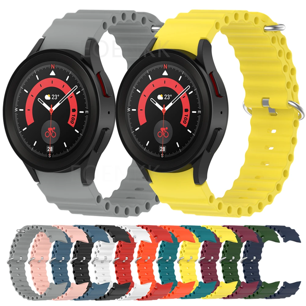 삼성 갤럭시 워치 5/4 용 20mm 시계 스트랩 40mm 44mm, 손목 밴드 실리콘 팔찌 갤럭시 워치 4 클래식/5 프로 46mm 42mm 45mm