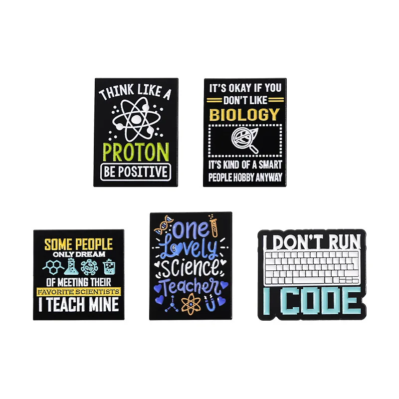 Creative English Text Biology Smart People's Hobbies Versatile Brooch Clothing Accessories Badge Enamel Pins Badges Metal Pines