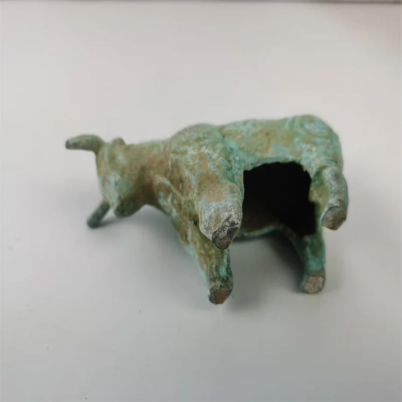 Chinese Old Copper, Come From FOLK Collection Old Unearthed bronze cattle Statue