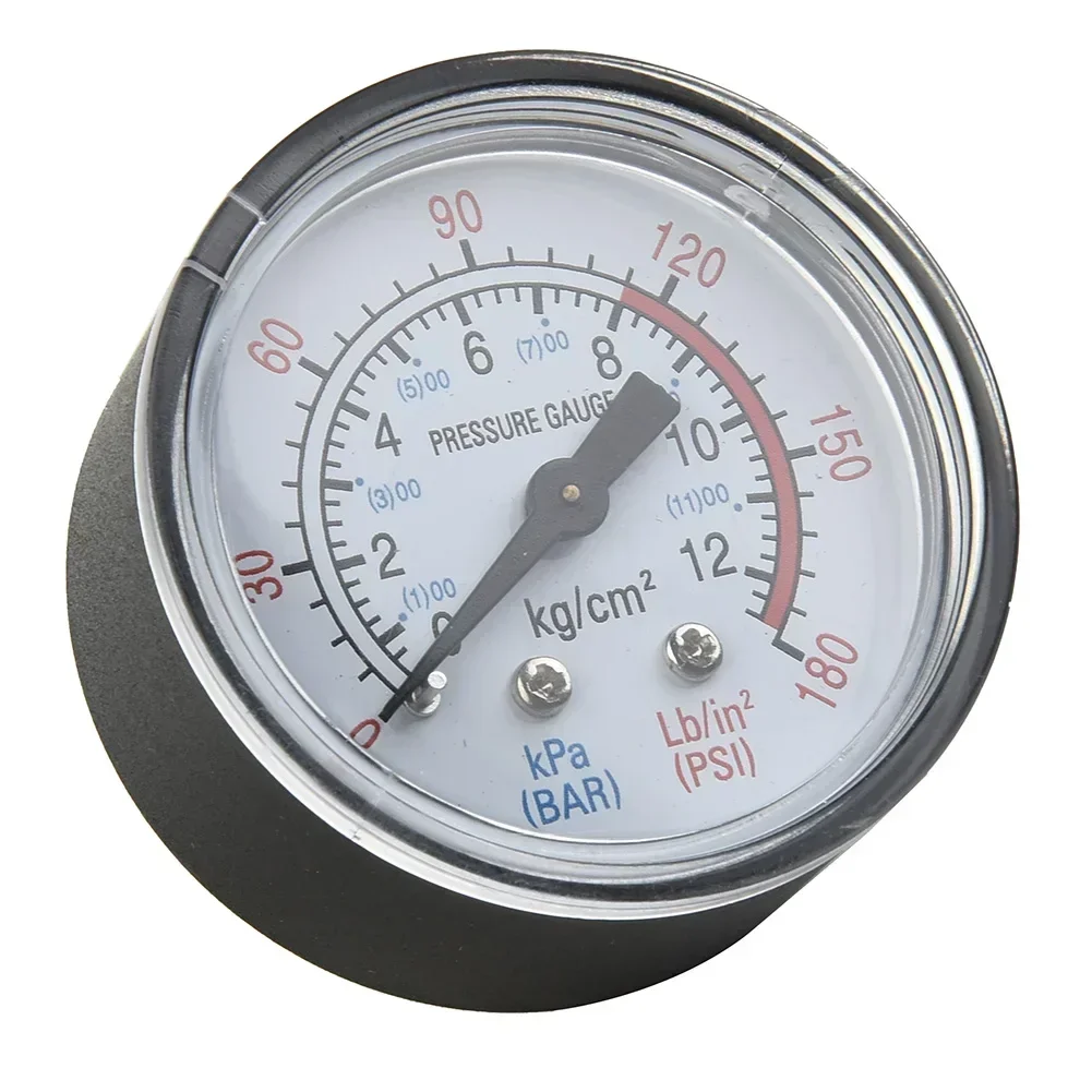 Air Compressor Pneumatic Hydraulic Fluid Pressure Gauge 0-180PSI 0-12Bar 1/4\'\' BSP Thread Manometer 50mm