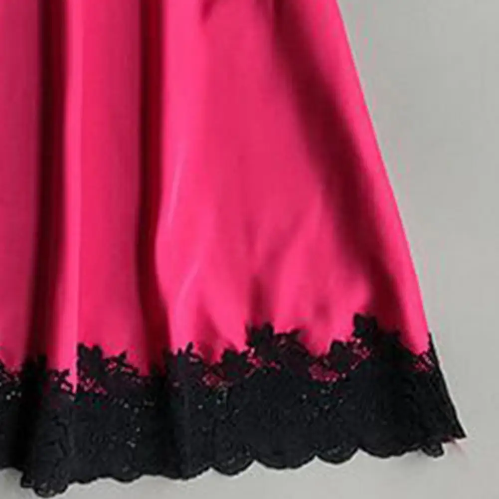 

Женская ночная рубашка контрастных цветов, кружевная лоскутная женская ночная рубашка для сна, ночное платье, одежда для сна