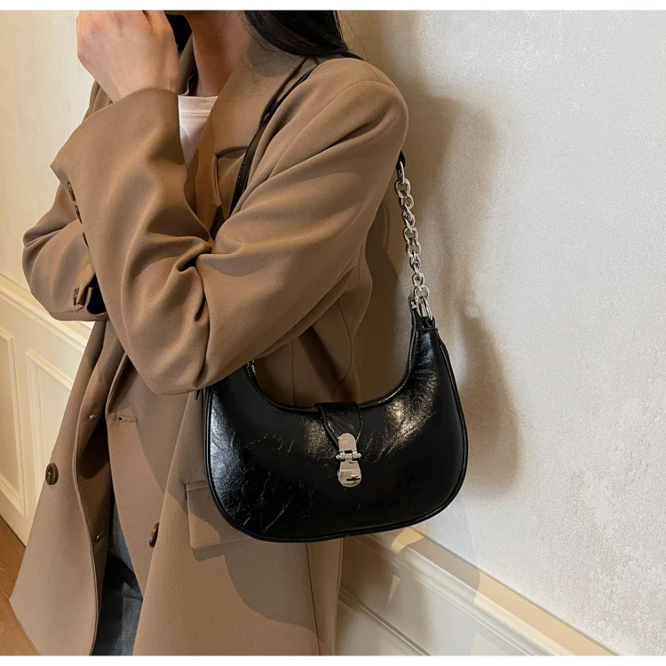 

Trendy Paris Designer Crossbody Bag - Elegant Vintage Leather Handbag With Letter Logo Minimalist Women Fashion Luxury Clutch