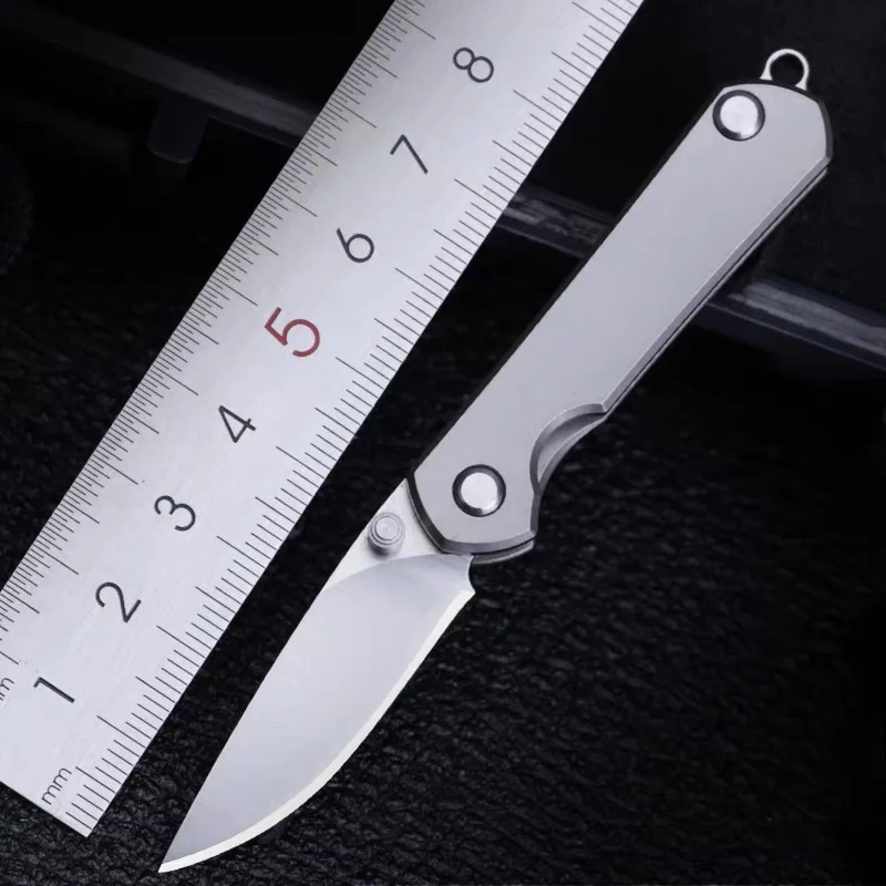 14C28N Steel Blade Titanium Folding Knife High Hardness Foldable Pocket Knife With Keychain Disassembly Express Open Box EDC Too