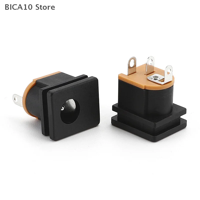 مجموعة موصلات إمداد الطاقة DC مكونة من 10 قطع، مقبس أنثى DC-015 5.5*2.1 مم مقاس 5.5X2.5 مم، لتركيب اللوحة المربعة