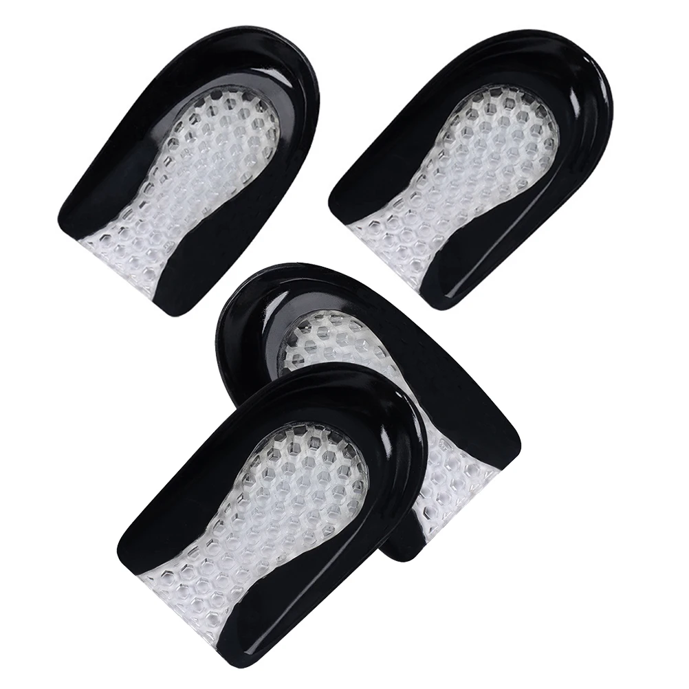 

2 Pairs Pad Gel Non Slip Shoe Pads Foot Care Cup Heel Pain Relief CushionBreathable Heel Cup
