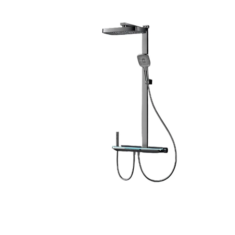 

Large Body Household Gun Grey Minimalist Shower Shower Set with High Pressure Spray Gun