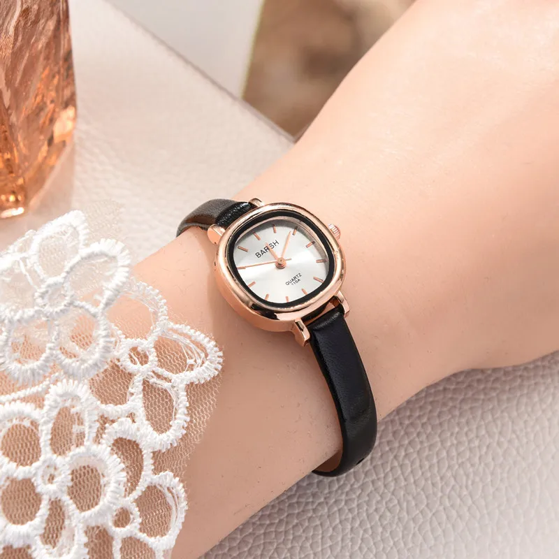 

Винтажные простые женские часы, кварцевые наручные часы, маленький квадратный циферблат, кожаный ремешок, женские часы, праздничный подарок на день Святого Валентина