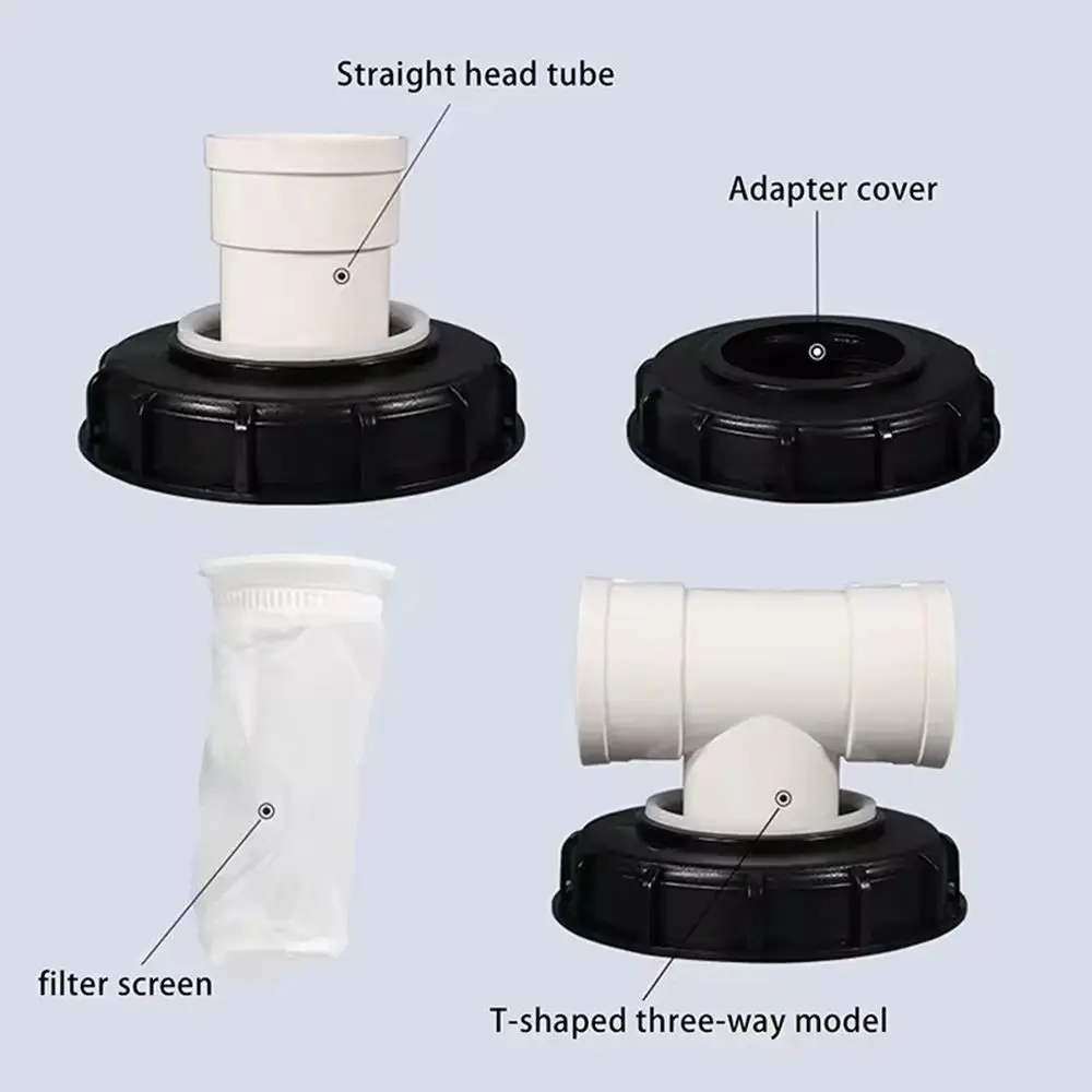 163mm IBC Ton Drum Fittings Plastic Cap with Filter Screw Washable IBC Tank Filter Lid T-shaped/Straight Head/Elbow/Vertical