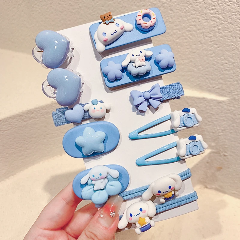 12PCS Kids Cute Cartoon Hairpin Girl Sanrio Hair Accessories Bangs Clip Hair Clips Headdress Children BB Clips