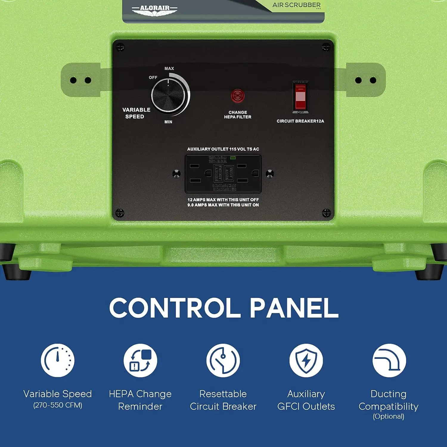ALORAIR Air Scrubber with 3 Stage Filtration, Stackable Negative Air Machine for Industrial and Commercial Use