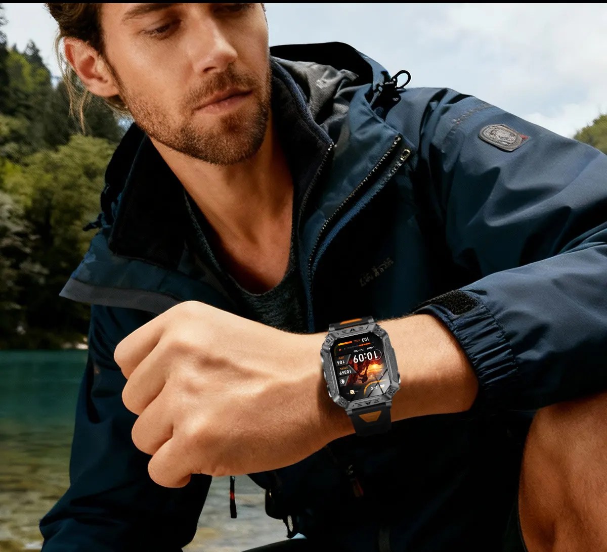 2026 Neue 1400mAh Militär-Smartwatch 10ATM Wasserdicht 2,01" AMOLED SOS+LED-Taschenlampe Herzfrequenz 100+ Sportmodi Fitness-Uhr – Detail 30