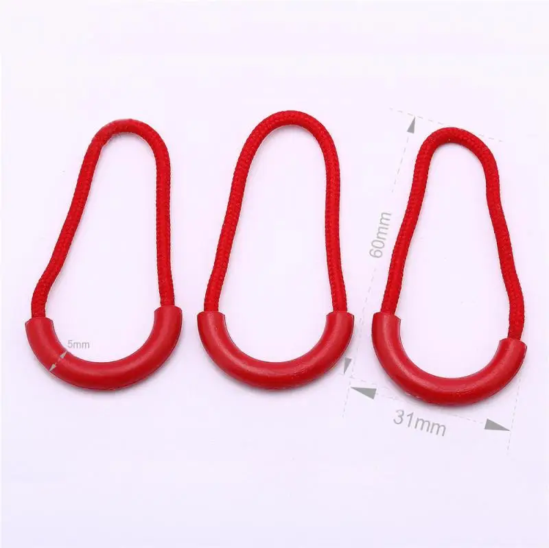 5/10Pcs MIX PVC Zipper Pull Cord Mix Color Zipper Head Pull Puller End Fit Rope Tag Fixer Zip Cord for Garment Bags Accessory