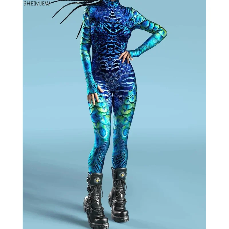 RT01 Nuovo Cosplay Robot Punk Donne Zentai Tuta 3D Stampa Digitale Tuta Per Adulti Sottile Halloween Carnevale Vacanza Gioca C * JK2