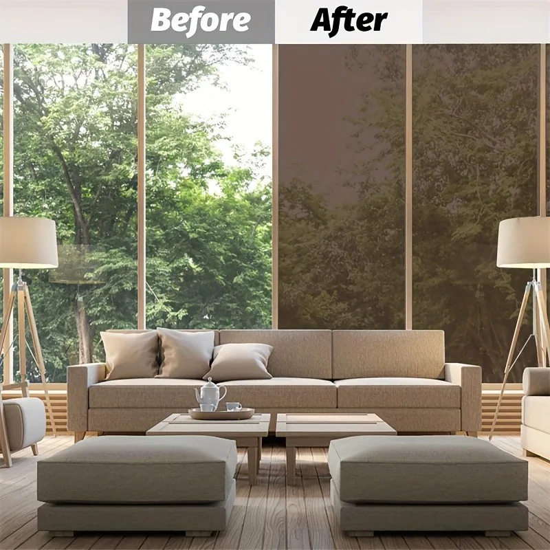 One Way Window Film Static Cling Self Adhesive Heat Control Anti Glare Removable for Bedroom Kitchen Living Room Balcony Glass