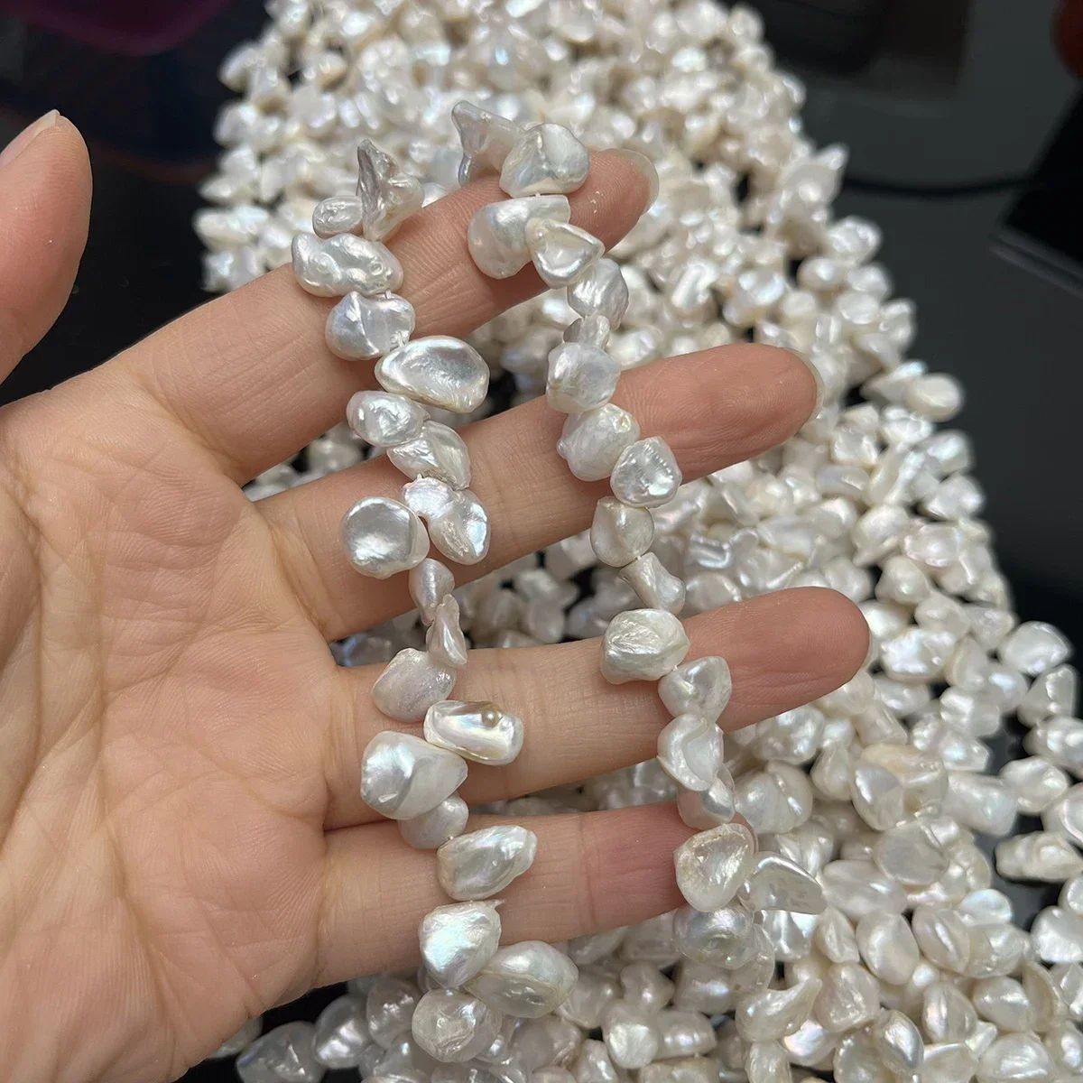 

Baroque Irregular Polished Bead Natural 9-10mm Petal Freshwater Pearl Jewelry Make DIY Necklace Bracelet Accessories Gift Women