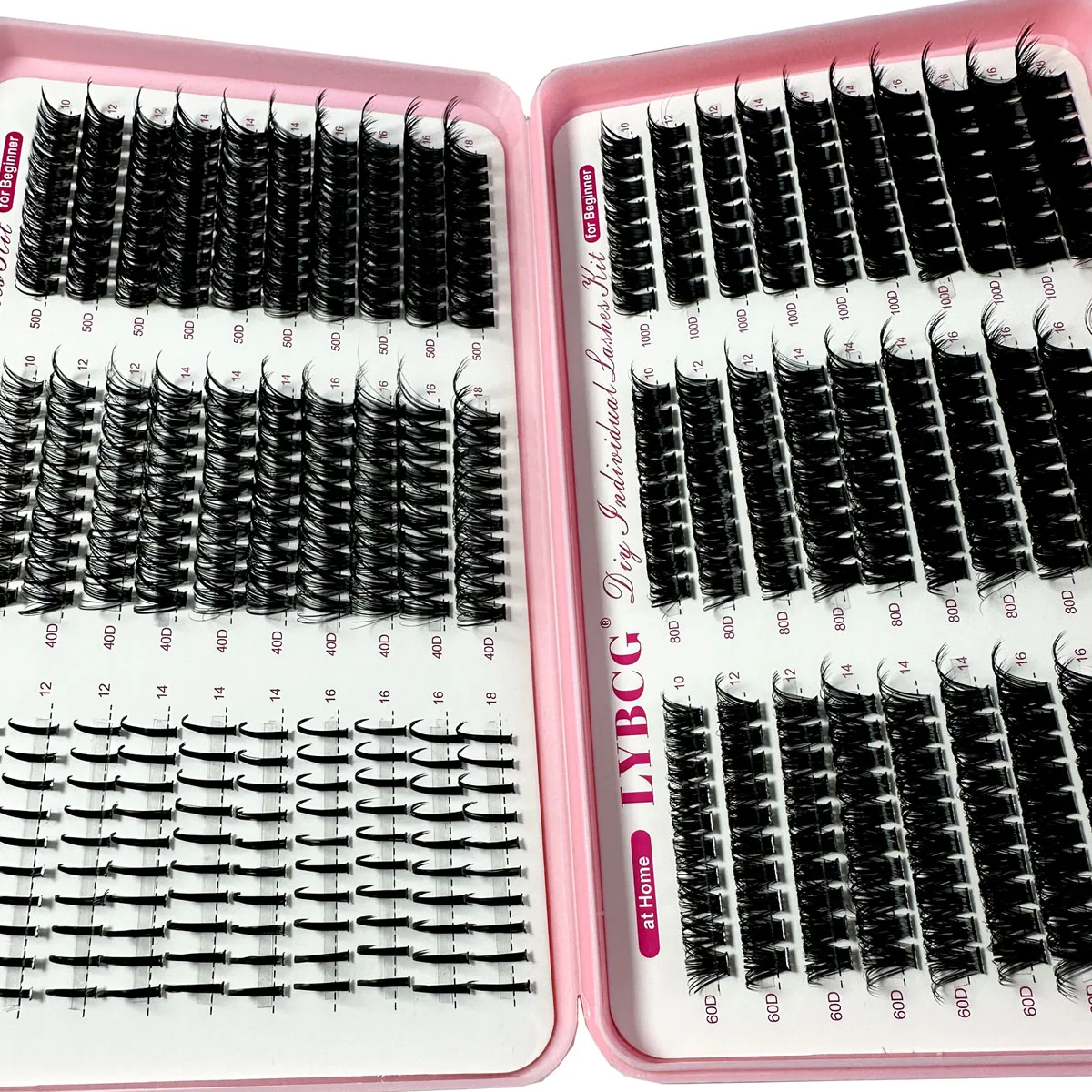 Spikes Lash Individuals Volume Eyelash Clusters D-Curly Lash Clusters Kit 10-20MM DIY Eyelash Extensions,6 Styles Lash Clusters_voghion.com