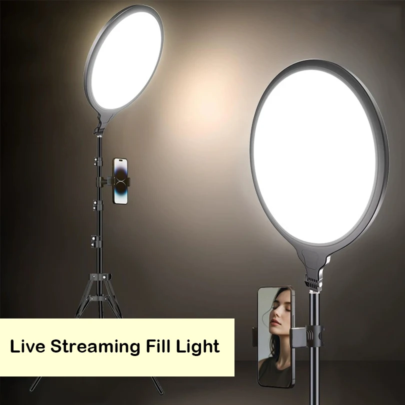 

10-дюймовая светодиодная лампа для видеокамеры с держателем для телефона для съемки на YouTube, видеоблога, селфи, конференции, фотостудии, освещения