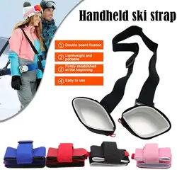 1 st Zwart Nylon Verstelbare Ski Handvat Riem Tas Skitas Verstelbare Paal Schouder Handdrager Lash Bandjes Porter Haak Lus