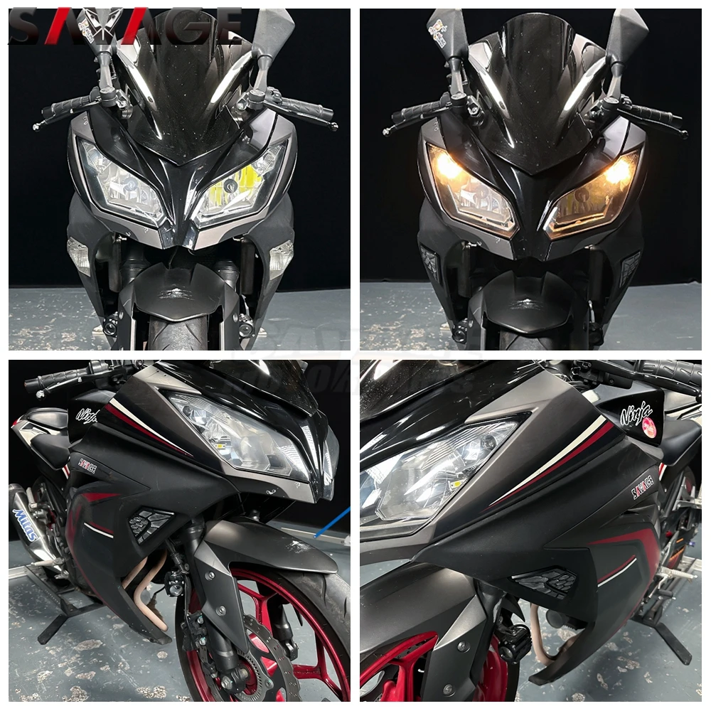 2024 For Kawasaki Ninja 400 Turn Signal Indicator Light Ninja ZX-6R ER-6F 650 500 300 250 LED Front Blinker Lamp Accessories