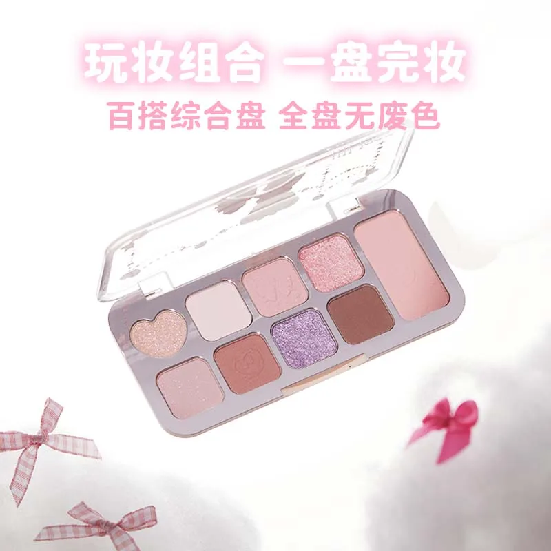 

JILLLEEN 9Color Eye Shadow Comprehensiveb Disc Velvet Matte Pearl Shiny Pink Color Eyeshadow Long-lasting Makeup
